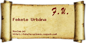 Fekete Urbána névjegykártya